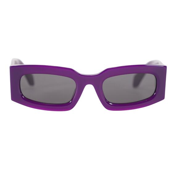 Off-White CARY Narrow Rectangle Sunglasses – Shiny Purple / Dark Gray – NWT - Picture 2 of 7